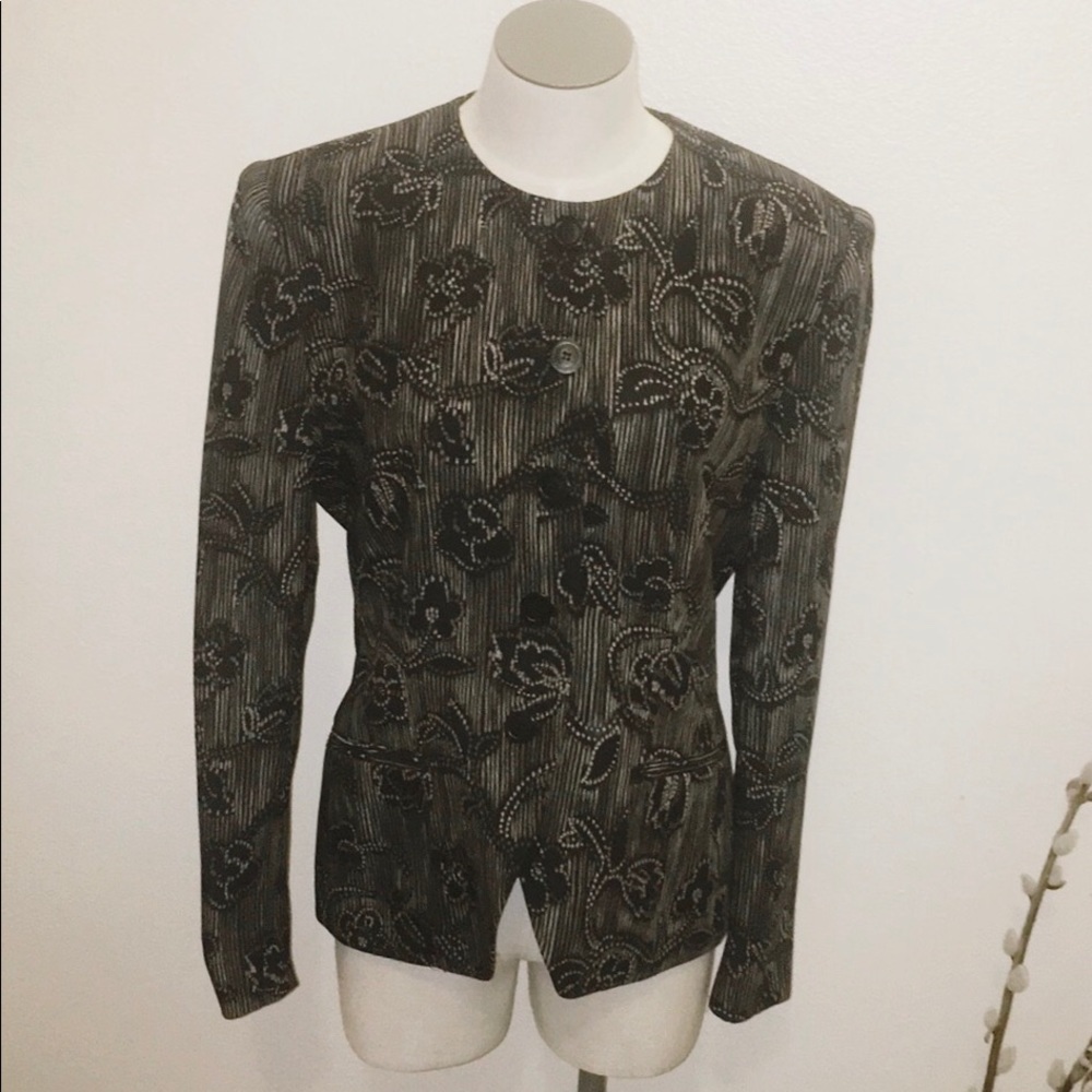Jones New York 100% Silk Fitted Blazer